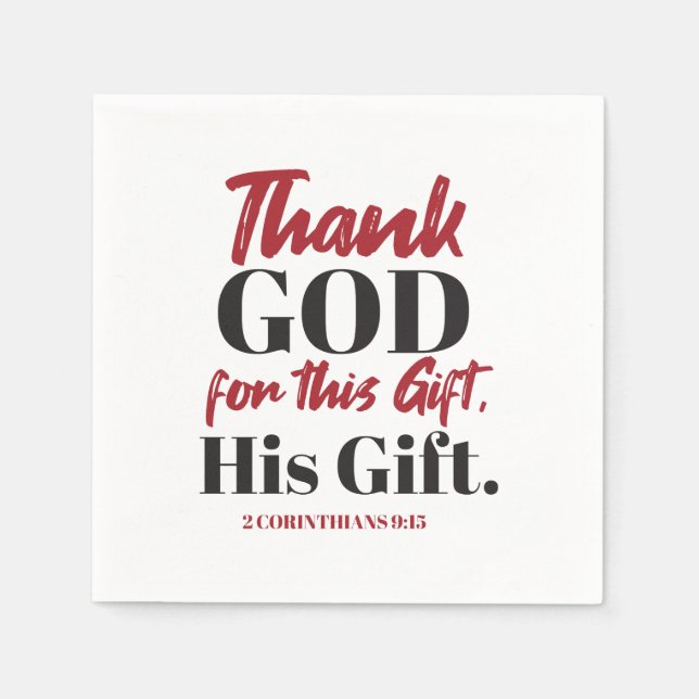 2 Korinther 9:15 Bibelverse Design I Serviette (Vorderseite)