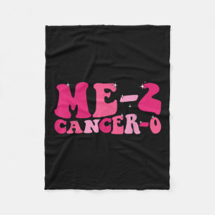 2 Krebs 0 I Beat Cancer zweimal Groovy Retro Sur Fleecedecke