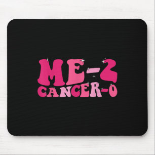 2 Krebs 0 I Beat Cancer zweimal Groovy Retro Sur Mousepad