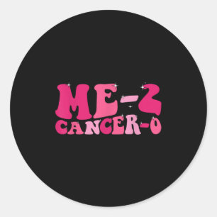 2 Krebs 0 I Beat Cancer zweimal Groovy Retro Sur Runder Aufkleber