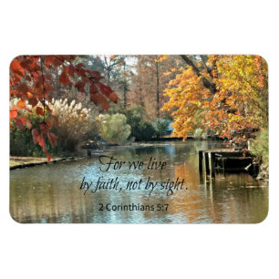 2 Krinthen 5:7 Denn wir leben durch Glauben Magnet