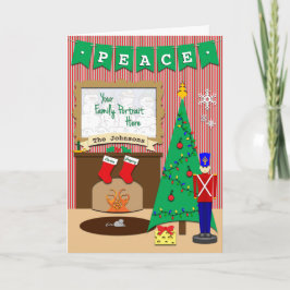 2 Kundenspezifische Strumpf-Namen ・ Nacht vor Weih Feiertagskarte