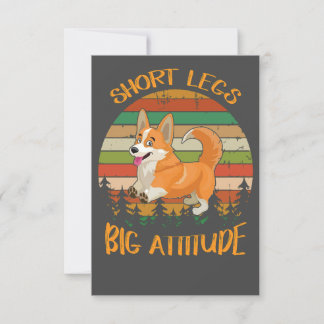 2 Kurze Beine Big Attitude corgi Dankeskarte