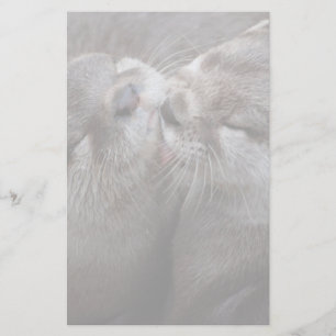 2 küssende Otter-Wildtier-Foto Briefpapier