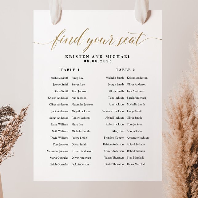 2 Lange Tische finden Ihre Sitzkarte Poster (Von Creator hochgeladen)