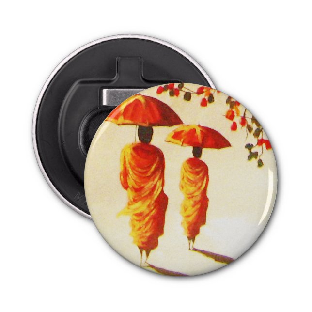 2 laotische buddhistische Mönche Flaschenöffner (Vorderseite)