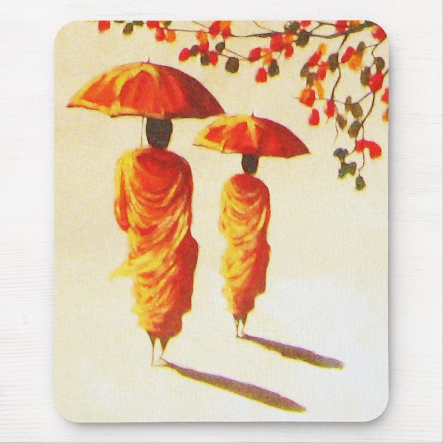 2 laotische buddhistische Mönche Mousepad (Vorne)