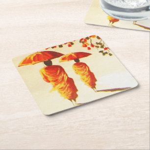 2 laotische buddhistische Mönche Rechteckiger Pappuntersetzer