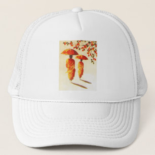 2 laotische buddhistische Mönche Truckerkappe