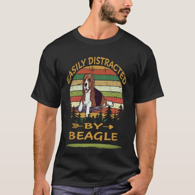 2 Leicht Ablenkbar Durch Beagle T-Shirt (Vorderseite)