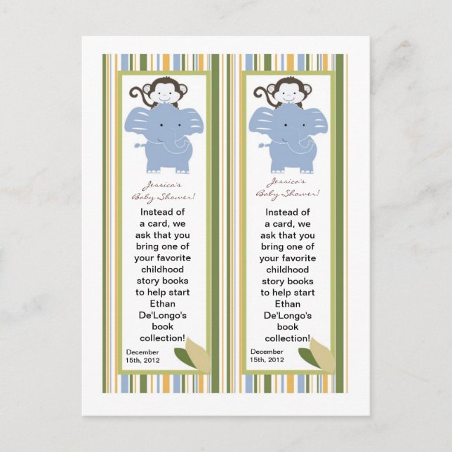 2 Lesezeichen Safari Friends Einladungspostkarte (Vorderseite)