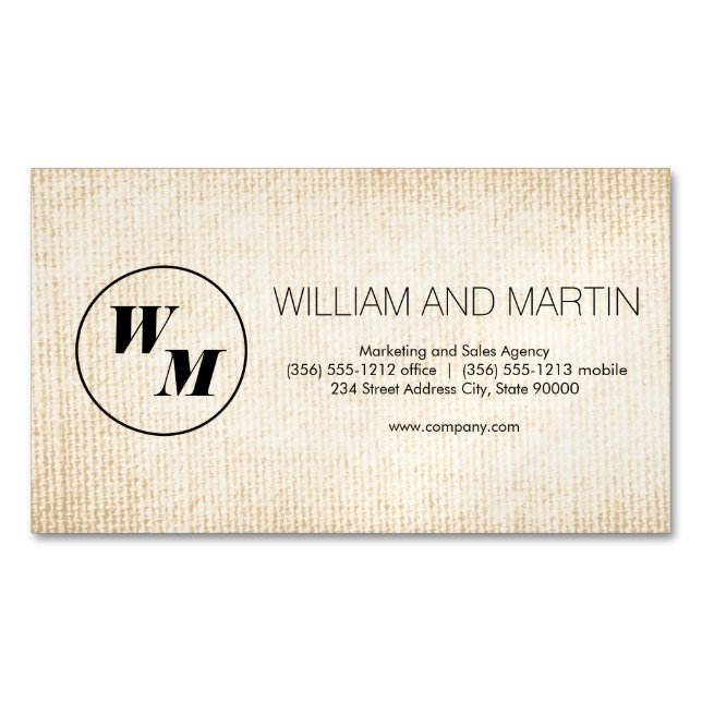 2 Letter Monogram / Corporate Magnetische Visitenkarte (Vorderseite)