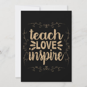 2- Liebe inspirieren Shirt, Retro Vintage Lehrer Einladung