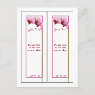 2 Lila Orchid-Lesezeichen Save the Date Ankündigungspostkarte
