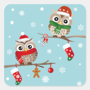 2 Löcher auf Weihnachtsbranchen Stickers