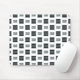 2 Logos Einfache wiederholende Logos   Weiß Mousepad