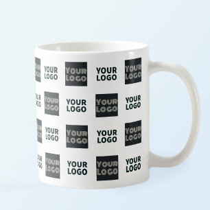 2 Logos Einfaches Wiederholungslogo Weiß Kaffeetasse