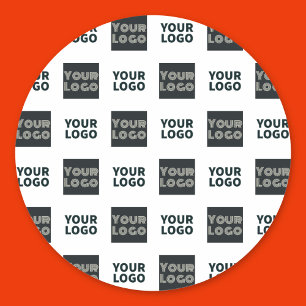 2 Logos Einfaches Wiederholungslogo Weiß Runder Aufkleber
