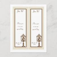 2 Love Birds Tan/Brown Wedding Lesezeichen