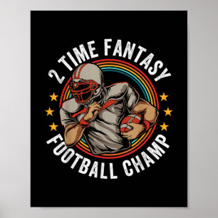 2 Mal Fantasy Football Champ FFFFFFIL Gewinner Ret Poster