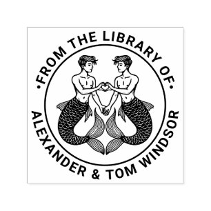 2 Mermen Herzwurfsignatur Buchname Permastempel