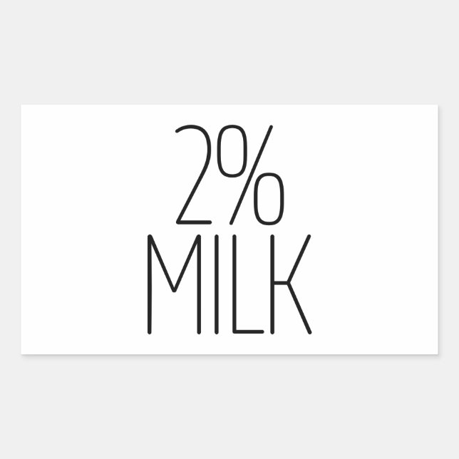 2 % Milch Rechteckiger Aufkleber (Vorderseite)
