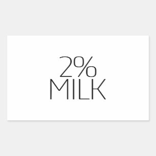 2 % Milch Rechteckiger Aufkleber