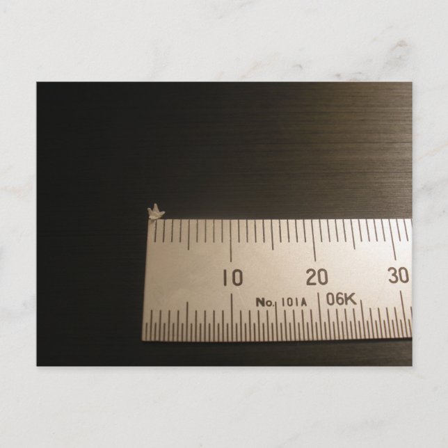 2 mm Origami Crane Postkarte (Vorderseite)