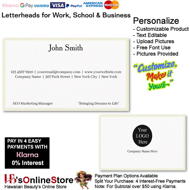 2 Modern White Logo Promote Company Brand Name  Visitenkarte (2 Modern Beige Logo Promote Company Brand Name Business Card.)