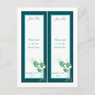 2 Moderne, Aquamarine Pfauenlager Save the Date Le Postkarte