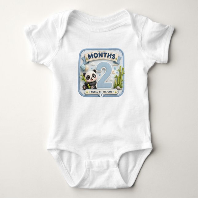 2-Monate-Baby-Meilenstein  Baby Strampler (Vorderseite)