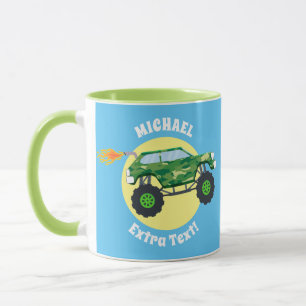 2 Monster Trucks, Name & Nachricht Tasse