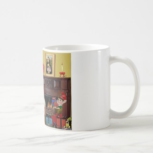 2 Mops des Weihnachtsmanns (f+B) Tasse (Rechts)