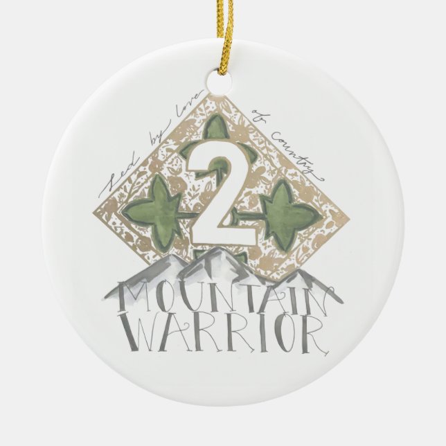 2 Mountain Warrior Post-Its Keramik Ornament (Vorne)