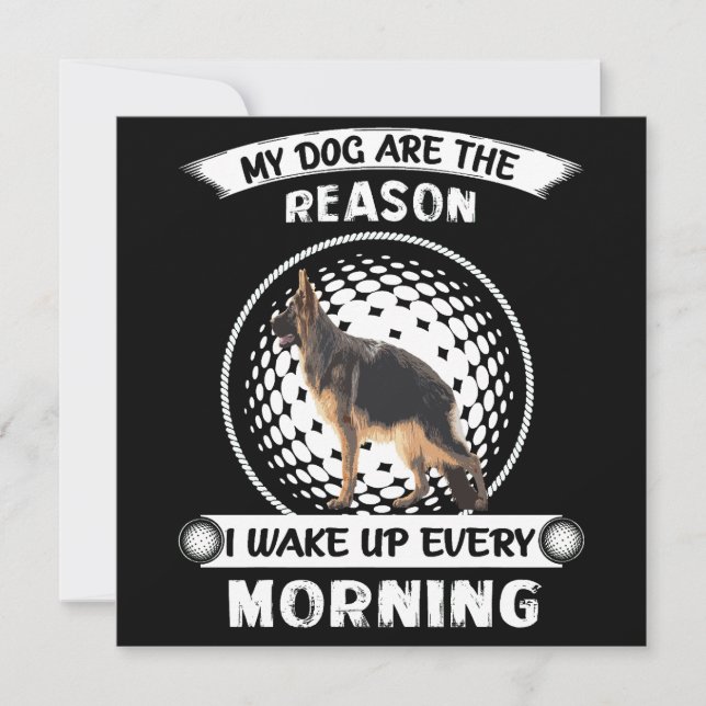 2 My Dogs Are The Reason I Wake Up Every Morning Einladung (Vorderseite)