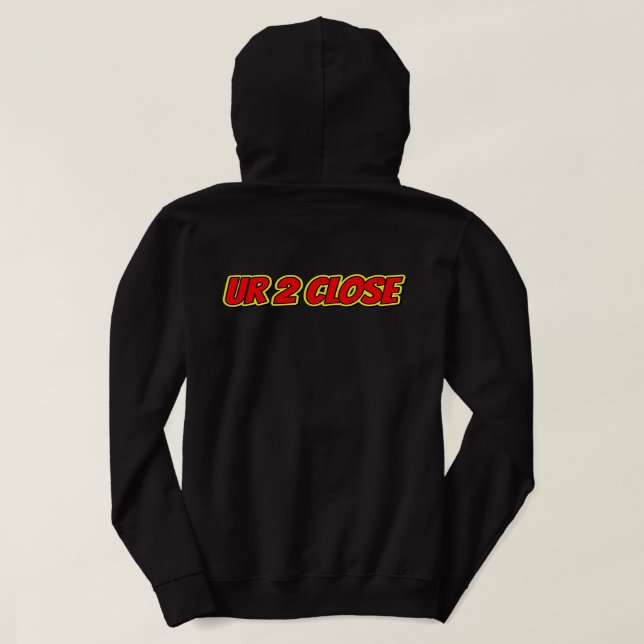 2 Nahes rotes Comic Hoodie (Design Rückseite)