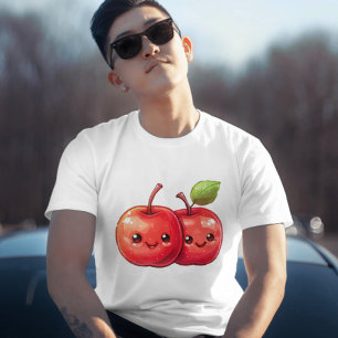 2 niedliche Kawaii-Äpfel T-Shirt