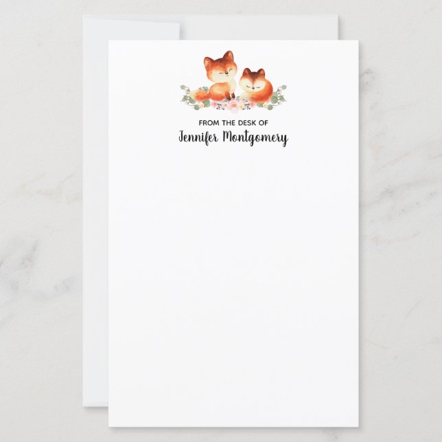 2 Niedliche kleine rote Füchse Wasserfarbdesign (Vorderseite)