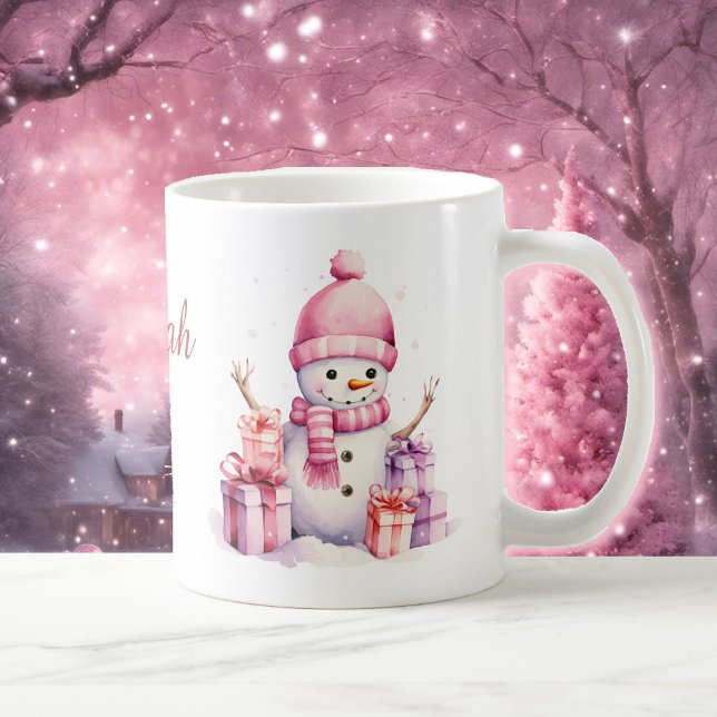2 Niedliche Schneemänner geben Weihnachtsgeschenk  Kaffeetasse (Von Creator hochgeladen)