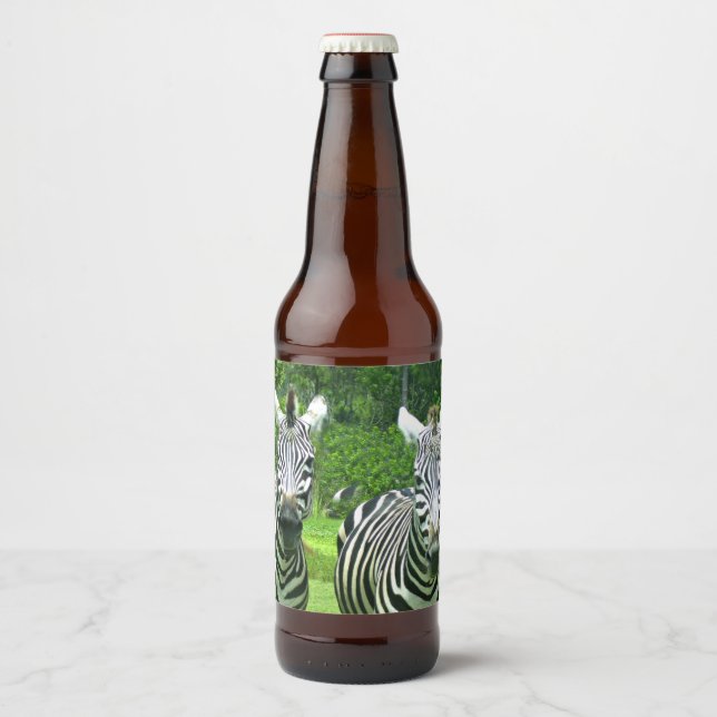 2 Niedliches Zebras Bierflaschenetikett (Vorderseite)
