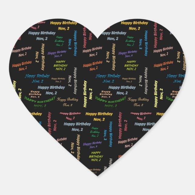 2. November Herz-Aufkleber (Vorderseite)