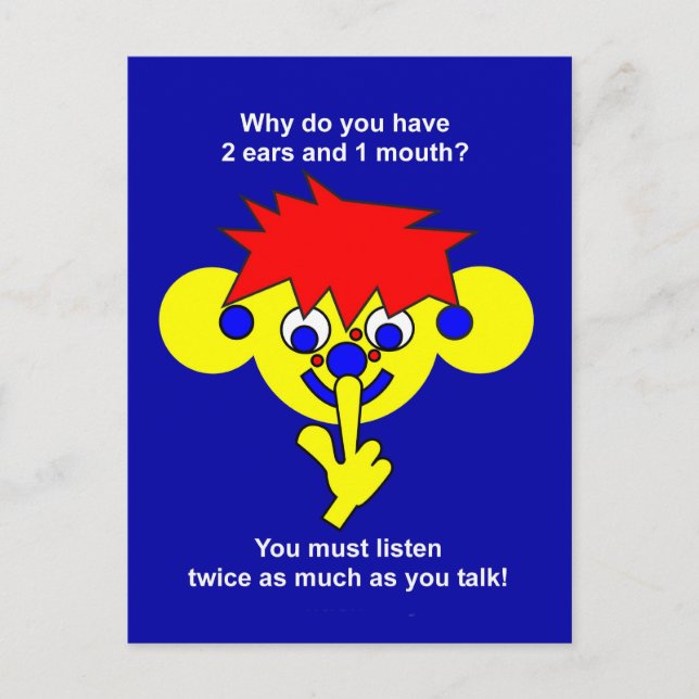 2 Ohren 1 Mund Postkarte (Vorderseite)