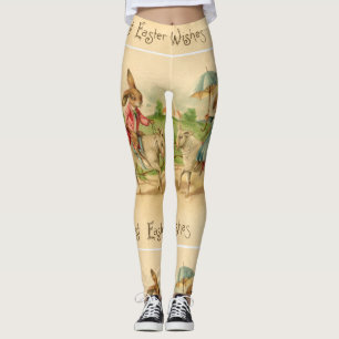 2 Osterhasen auf Lamm-Leggings Leggings