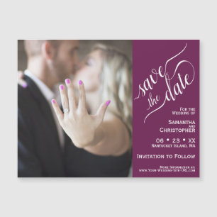 2 Pane Foto Wedding Save the Date Cassis Magnet