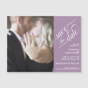 2 Pane Foto Wedding Save the Date Lavender Magnet