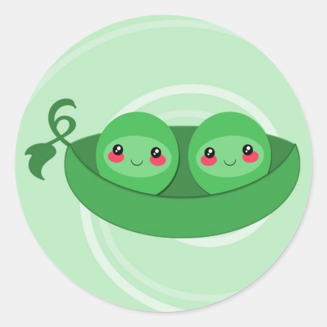 2 PEAS in einem POD - Aufkleber (Vorderseite)