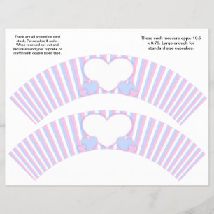 2 Personalisierte Cupcake-Wrappers (Streifen und S Flyer