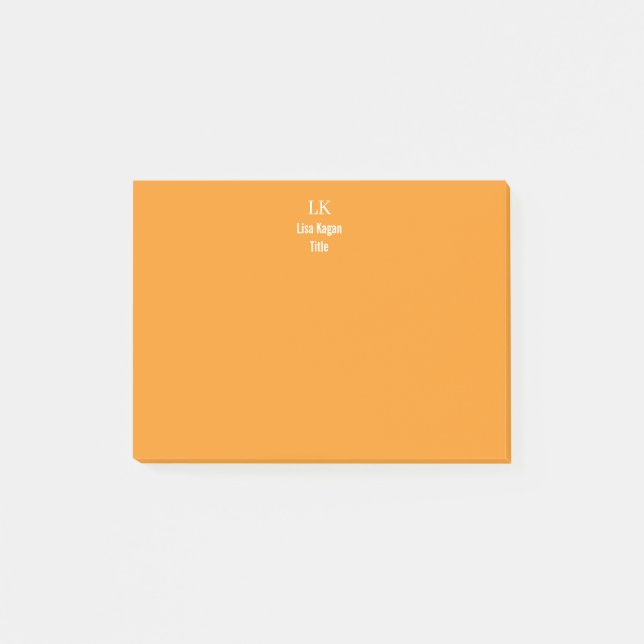 2 Personalisiertes Monogramm, Tonne Post-it Klebezettel (Vorderseite)