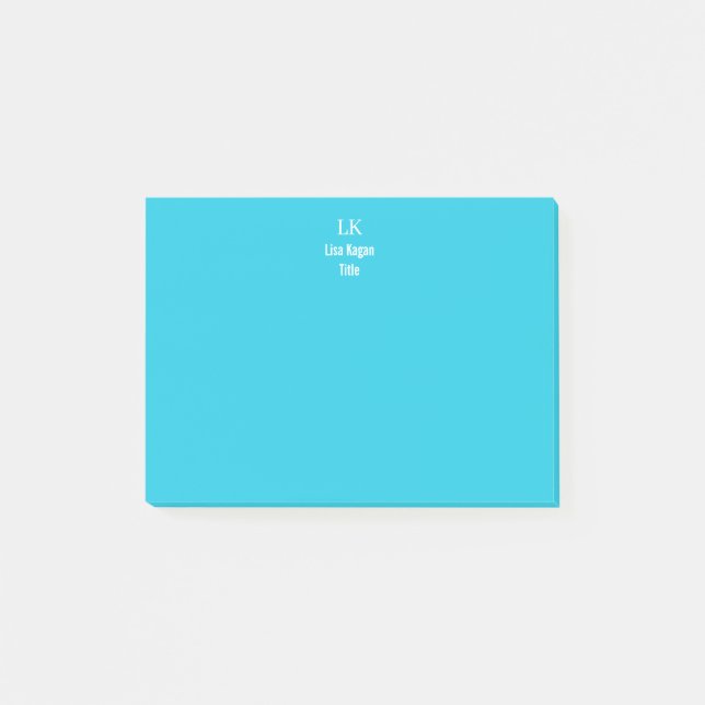 2 Personalisiertes Monogramm, Tonne Post-it Klebezettel (Vorderseite)