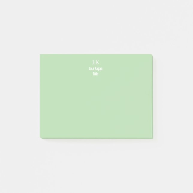 2 Personalisiertes Monogramm, Tonne Post-it Klebezettel (Vorderseite)